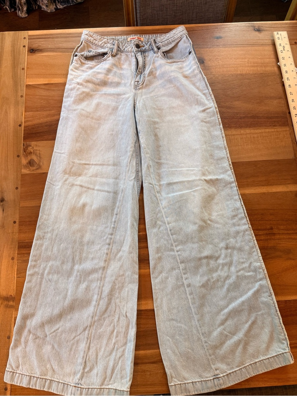 Johnny Was Light Blue Wide-Leg Jeans